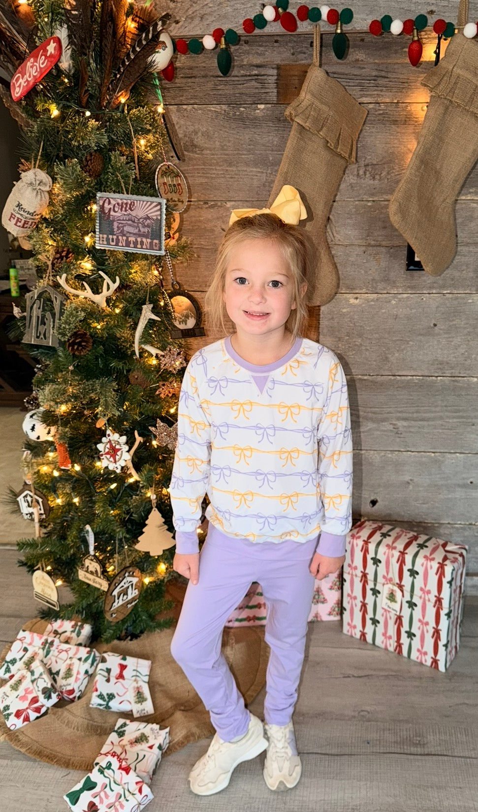 Purple & Gold Bow Set