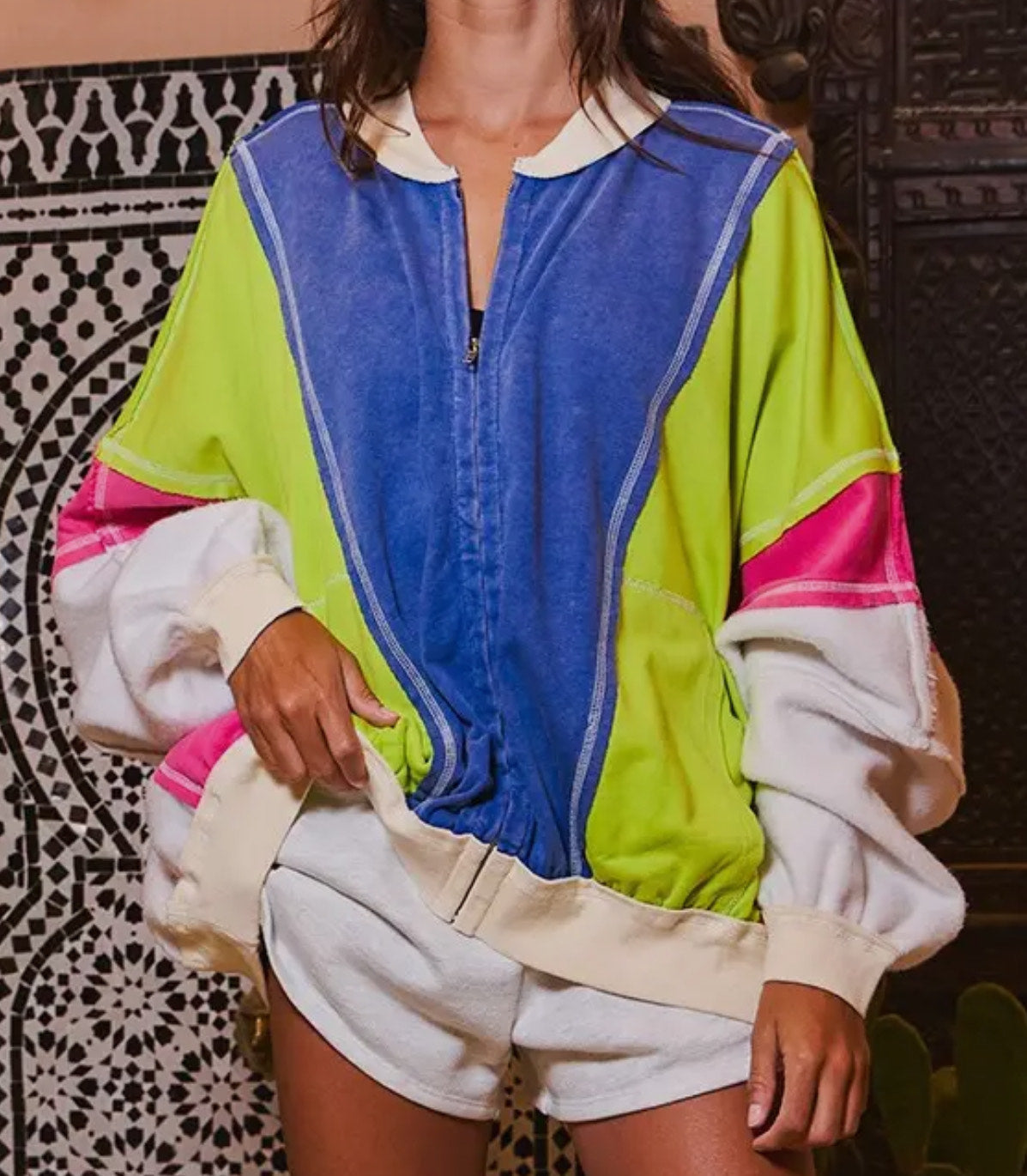 Pop of Color "Zip Up Jacket"