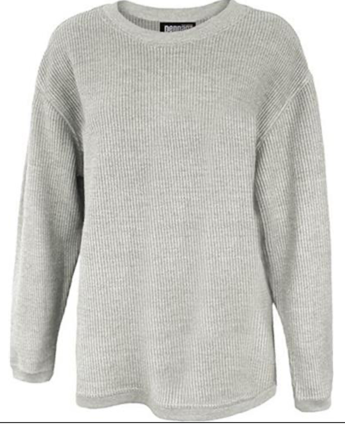 Oversized Text Corded Crew