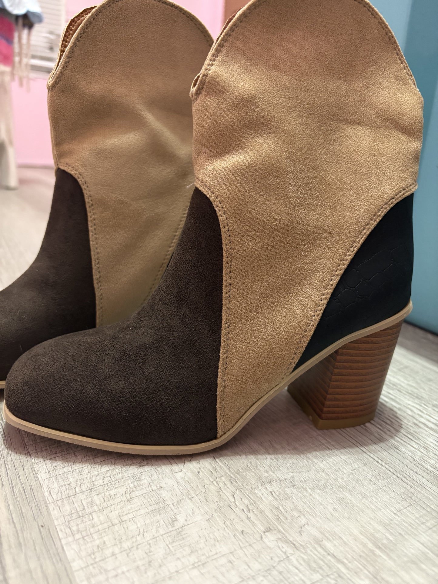 Color Block Booties