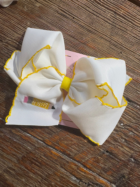 Yellow Pencil Moonstitch Bow