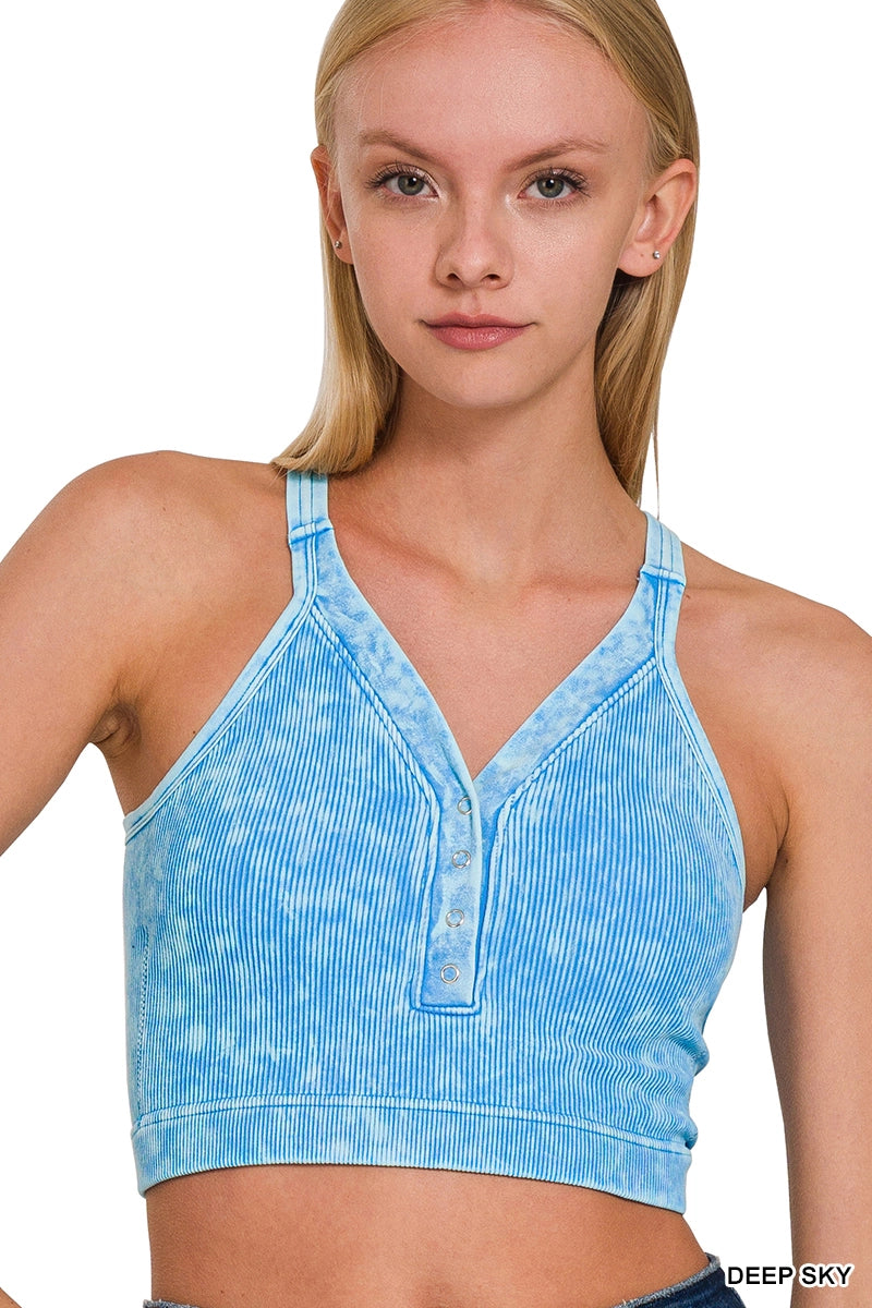 Washed Seamless Crop Tank