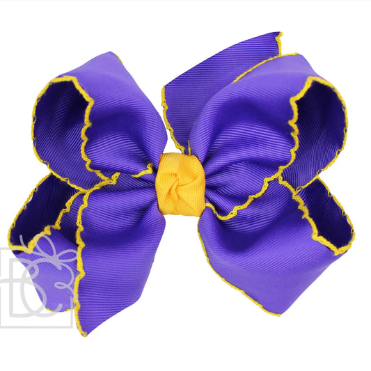 Purple/Yellow Moonstitch Bow 5.5inch