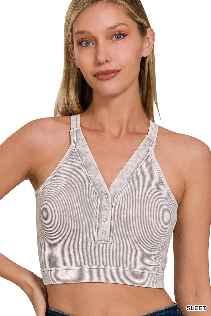 Washed Seamless Crop Tank