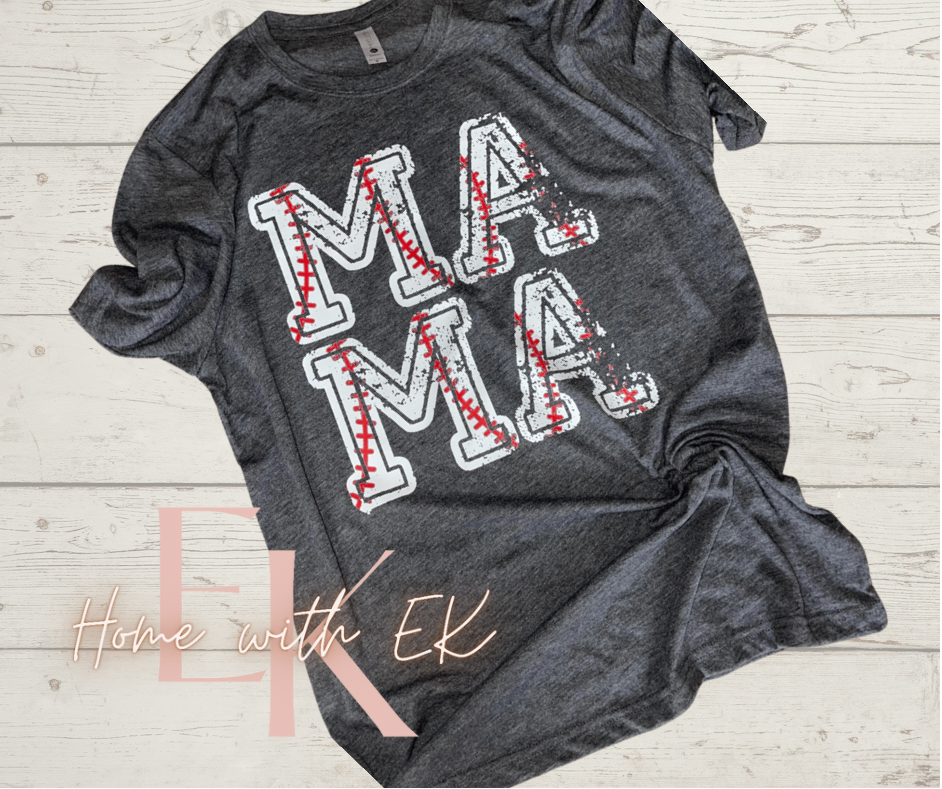 "Mama Baseball Grunge Tee"