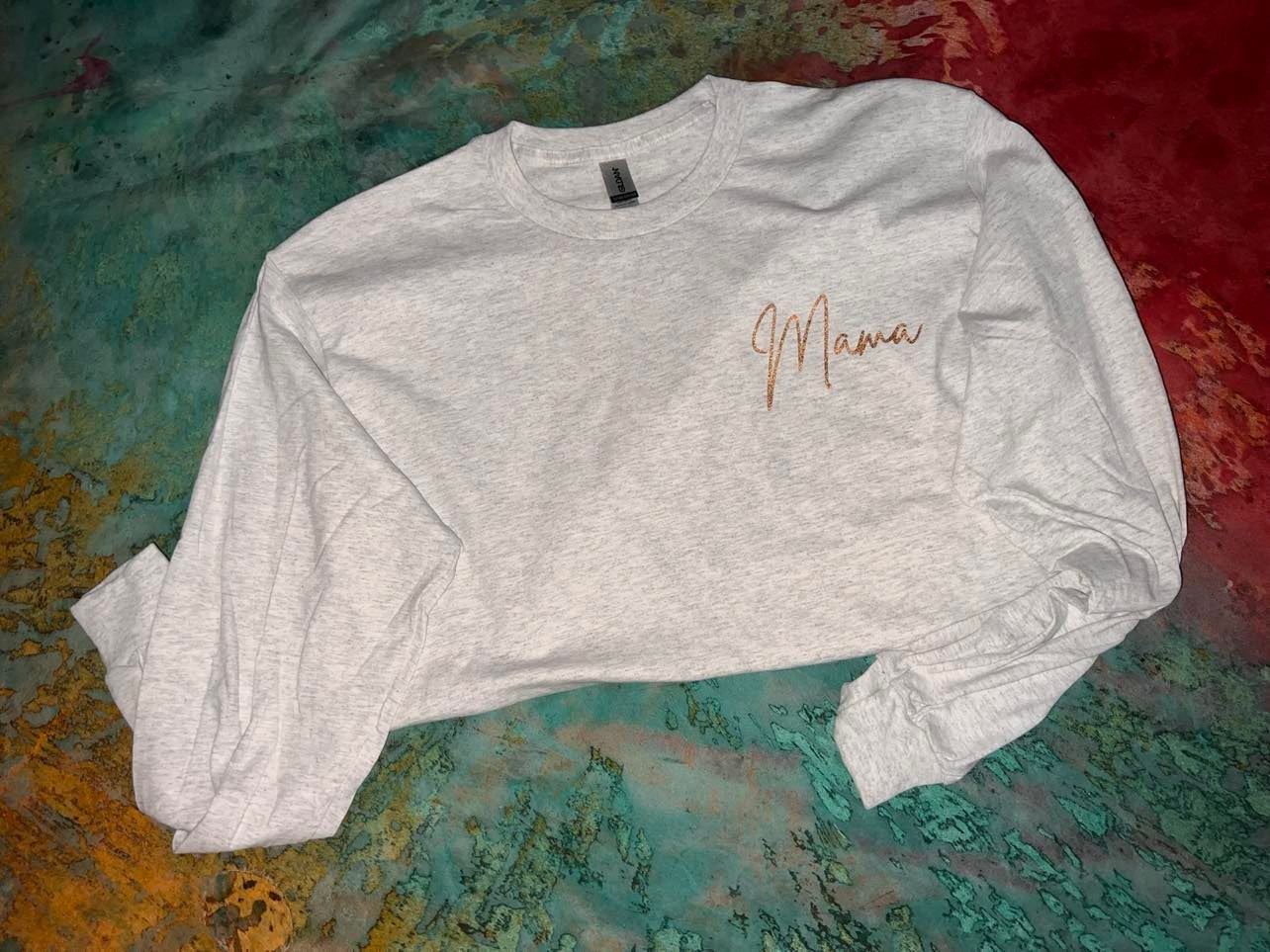 Mama Long Sleeve Holographic Tee
