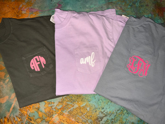 Simple Monogram Pocket Tees