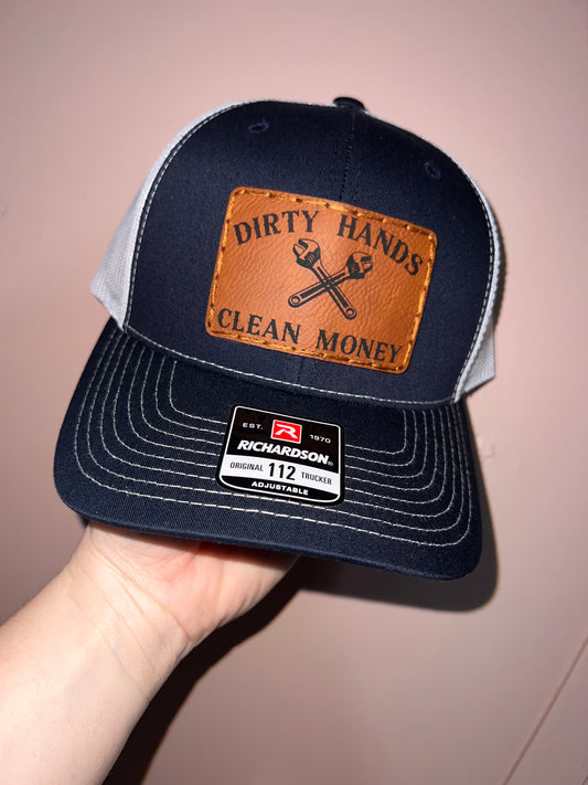 Dirty Hands, Clean Money Leather Hat